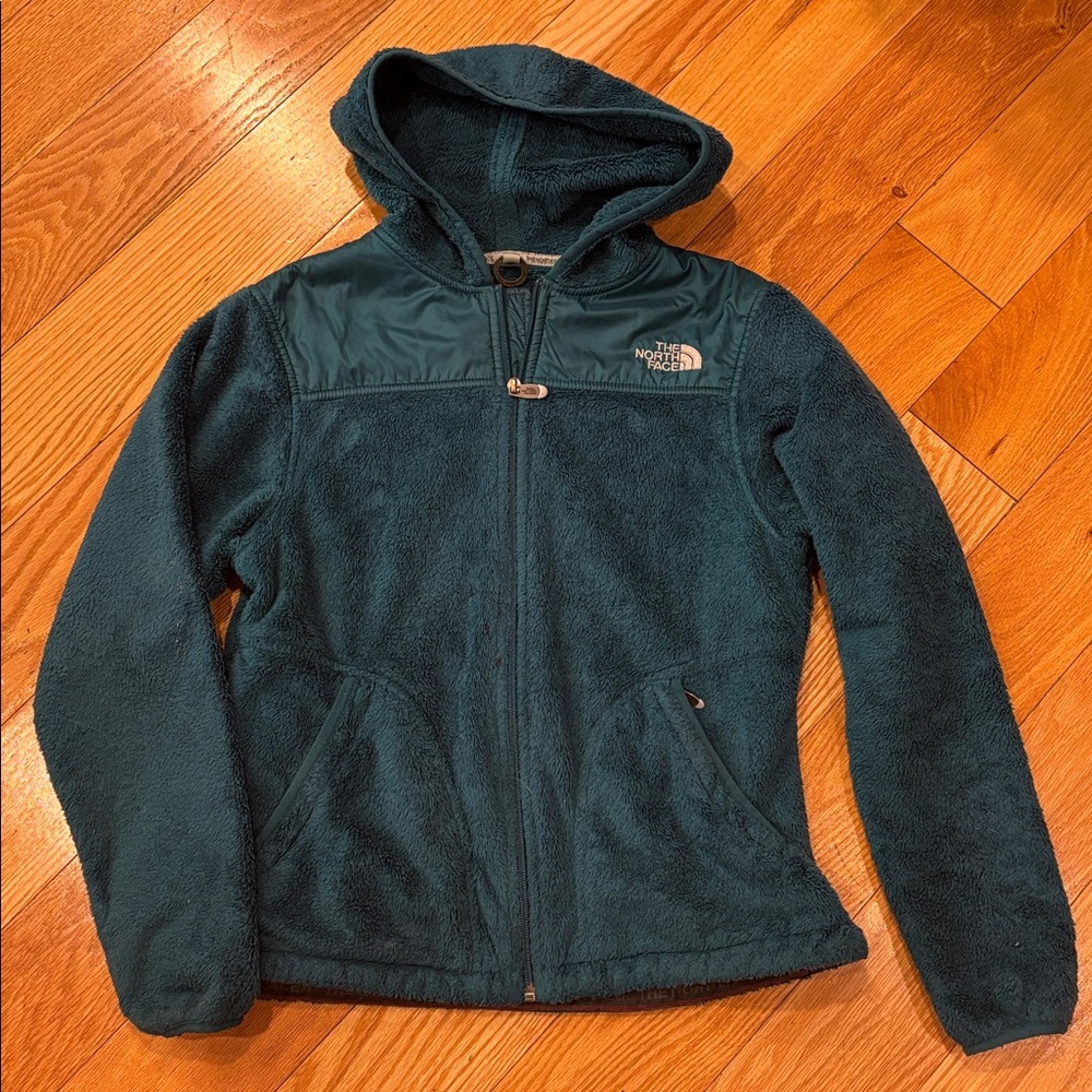 The North Face Turquoise Fleece front zip